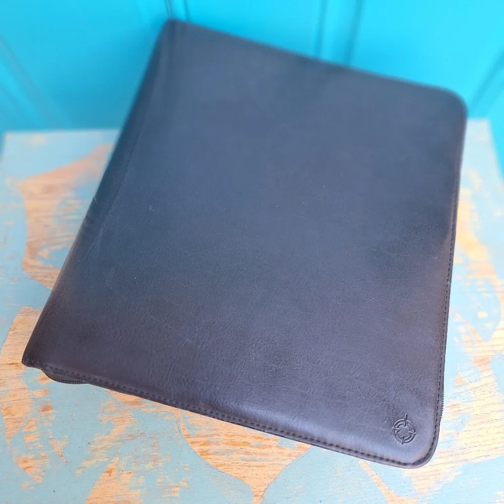 Leather Binder Daytimer Journal Day Planner Zipper Notebook Holder Folder Attach